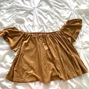 Forever 21 Off The Shoulder Top | Size: Medium | Color: Tan